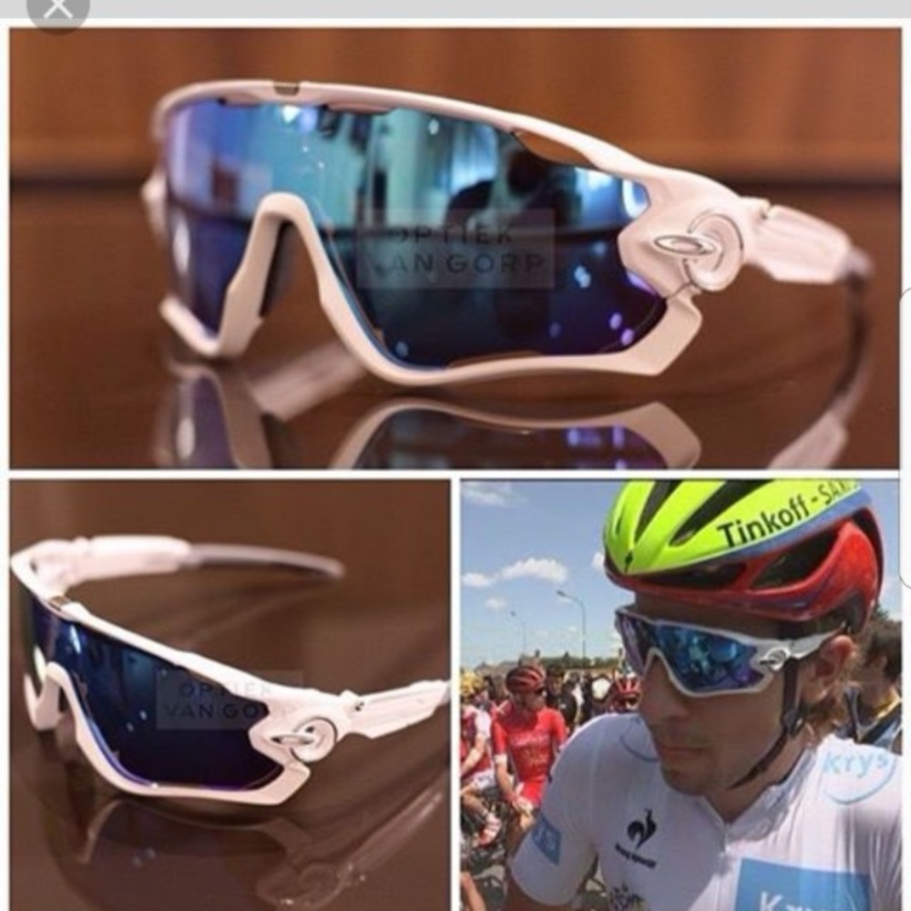 Oakley Jawbreaker Glasses Polished White with Prizm Snow Sapphire Iridium Lenses - Picture 2 of 10